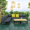 Ensemble salon de jardin en aluminium design fonctionnel- Gris Noir- TORINO Ensemble salon de jardin en aluminium design fonctionnel- Gris Noir- TORINO