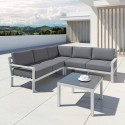MIO - Ensemble salon de jardin design aluminium - Blanc Gris - intérieur/extérieur MIO - Ensemble salon de jardin design aluminium - Blanc Gris - intérieur/extérieur