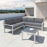 MIO - Ensemble salon de jardin design aluminium - Blanc Gris - intérieur/extérieur