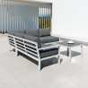 MIO - Ensemble salon de jardin design aluminium - Blanc Gris - intérieur/extérieur