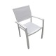 Lot de 2 Fauteuils empilables aluminium en textilène- blanc-PALMA