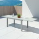 HARA XL - Table de jardin extensible aluminium - 140/280cm - 10 places - Argentée