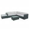 Ensemble salon de jardin en résine tressée fonctionnel avec coffre de rangement intégré- gris - FARENZA
