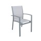 Lot de 8 Fauteuils empilables aluminium en textilène- gris-ANDRA