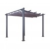 Tonnelle/Pergola aluminium 3x3m toile coulissante rétractable - Gris Anthracite - model Hero