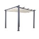 Tonnelle/Pergola aluminium 3x3m toile coulissante rétractable - Gris Taupe - model Hero