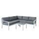 MIO - Ensemble salon de jardin design aluminium - Blanc Gris - intérieur/extérieur