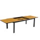 Table de jardin extensible aluminium noir 200/300cm + 10 fauteuils empilables textilène - MARCEAU