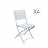 4 chaises pliables pliantes aluminium textilène - Gris Argenté- BORA