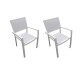 Lot de 2 Fauteuils empilables aluminium en textilène- blanc-PALMA