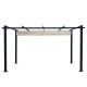 Tonnelle/Pergola aluminium 3x4m toile coulissante rétractable - Gris / Taupe- OHIO XL