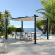 Tonnelle/Pergola aluminium 3x4m toile coulissante rétractable - Gris / Taupe- OHIO XL