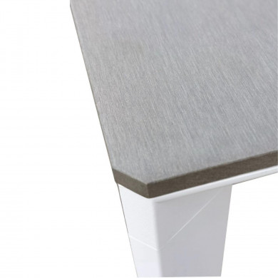 Table de jardin en aluminium bois composite - 8 places 205cm - blanc gris- LENA