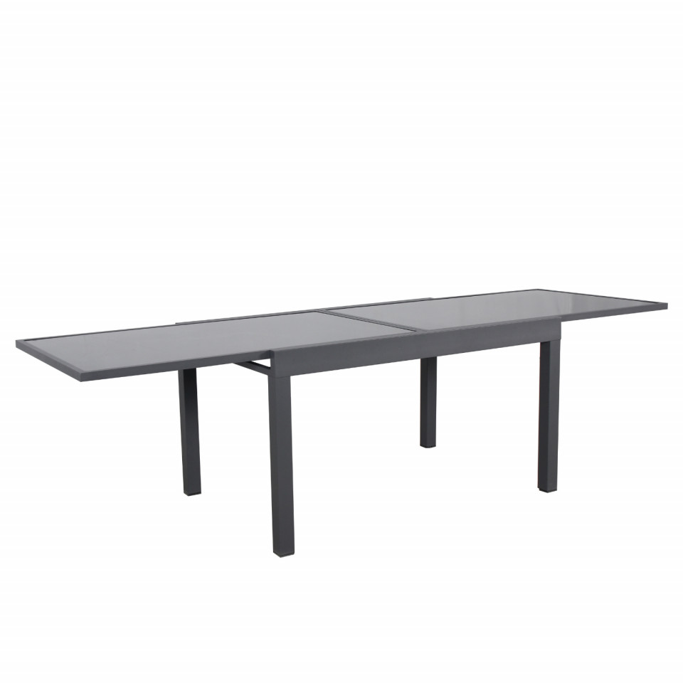 Table de jardin extensible aluminium - 135/270cm - 10 places - Anthracite  - LIO