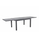 Table de jardin extensible aluminium 270cm  + 10 fauteuils empilables textilène anthracite gris - LIO 10