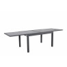 Table de jardin extensible aluminium 270cm  + 10 fauteuils empilables textilène anthracite gris - LIO 10