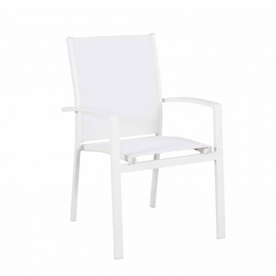 Lot de 10 Fauteuils empilables aluminium en textilène- gris-ANDRA