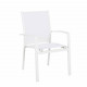 Table de jardin extensible aluminium 270cm  + 10 fauteuils empilables textilène - blanc - ANDRA