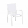 Table de jardin extensible aluminium 270cm  + 10 fauteuils empilables textilène - blanc - ANDRA