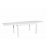 Table de jardin extensible aluminium 270cm  + 10 fauteuils empilables textilène - blanc - ANDRA