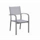 Table de jardin extensible en aluminium 270cm  + 8 fauteuils empilables textilène gris - MILO 8