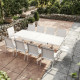Table de jardin extensible aluminium 270cm  + 10 fauteuils empilables textilène - blanc - ANDRA