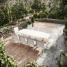 Table de jardin extensible aluminium 270cm  + 10 fauteuils empilables textilène - blanc - ANDRA