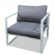 Salon de jardin design aluminium 5 Places couleur blanc gris - VINCENNES