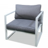Salon de jardin design aluminium 5 Places couleur blanc gris - VINCENNES