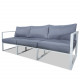 Salon de jardin design aluminium 5 Places couleur blanc gris - VINCENNES