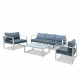 Salon de jardin design aluminium 5 Places couleur blanc gris - VINCENNES
