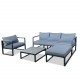 Salon de jardin angle design aluminium polywood 5 Places couleur gris - VALENCE