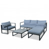 Salon de jardin angle design aluminium polywood 5 Places couleur gris - VALENCE