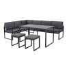 Salon de jardin en acier 8 personnes d'angle design - Gris Anthracite
