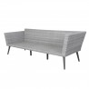 INA scandinave - Ensemble salon de jardin rafiné en aluminium et résine tressée  - gris-intérieur/extérieur