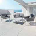 HELGA - Ensemble salon de jardin chic en aluminium et résine tressée - intérieur/extérieur HELGA - Ensemble salon de jardin chic en aluminium et résine tressée - intérieur/extérieur
