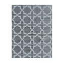 Tapis d'extérieur en plastique tressé - 150x220cm - Gris - Réversible - 100% polypropylène - 400gr / m²