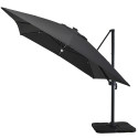 Parasol déporté LED 3x4m rectangle en aluminium + housse - rotatif 360° - Anthracite