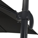 Parasol déporté LED 3x4m rectangle en aluminium + housse - rotatif 360° - Anthracite
