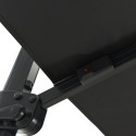 Parasol déporté LED 3x4m rectangle en aluminium + housse - rotatif 360° - Anthracite
