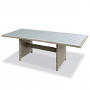 8 Places - Ensemble encastrable salon table de jardin aluminium et acier, housse de protection- Gris