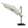 Parasol déporté LED 3x4m rectangle en aluminium + housse - rotatif 360° - Beige