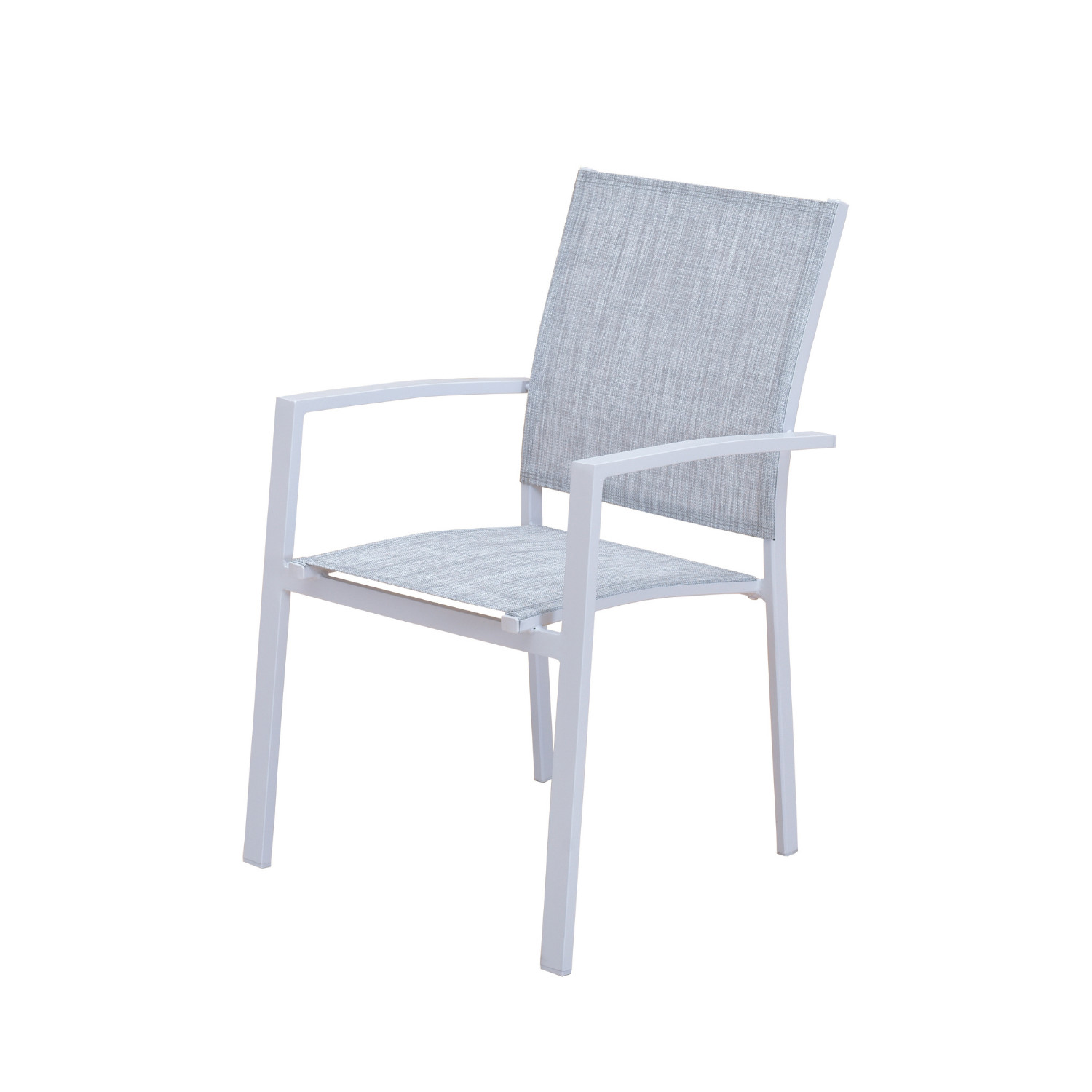 Table de jardin extensible aluminium blanc 180/240cm + 8 fauteuils