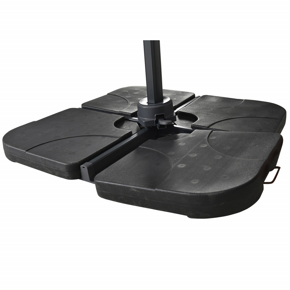 Lot de 4 dalles de parasol carrées, 80kg