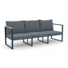 Salon de jardin aluminium et polywood 5 Places gris et naturel