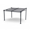 Tonnelle/Pergola mural en aluminium 3x4m toile coulissante rétractable - Gris