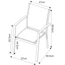 Table de jardin extensible aluminium 135/270cm + 10 Fauteuils empilables textilène Gris Anthracite