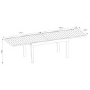 Table de jardin extensible aluminium 135/270cm + 10 Fauteuils empilables textilène Gris Anthracite - ANDRA