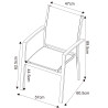Table de jardin extensible aluminium 135/270cm + 8 fauteuils empilables textilène gris - ANDRA