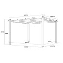 Tonnelle/Pergola aluminium 3x4m toile coulissante rétractable - Gris Ecru - Hero XL